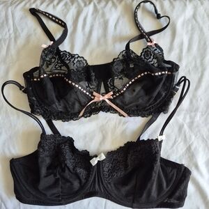 Adore Me Lace Underwire Bras Set Of 2 Black Size 38DD